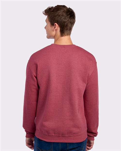 Jerzees 562MR NuBlend Crewneck Sweatshirt - Vintage Heather Red - model back