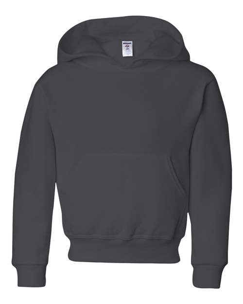 Jerzees 996YR Youth NuBlend Hooded Sweatshirt - Charcoal Grey - front