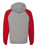Jerzees 96CR Unisex Nublend Colorblocked Raglan Hooded Sweatshirt - Oxford/ True Red - back