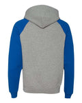 Jerzees 96CR Unisex Nublend Colorblocked Raglan Hooded Sweatshirt - Oxford/ Royal - back