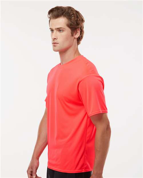 C2 Sport 5100 Unisex Performance T-Shirt - Hot Coral - model side