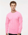 C2 Sport 5104 Unisex Performance Long Sleeve T-Shirt - Pink - model front
