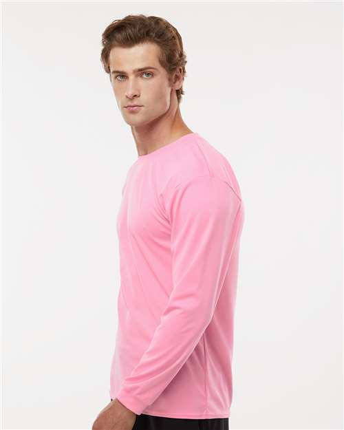 C2 Sport 5104 Unisex Performance Long Sleeve T-Shirt - Pink - model side