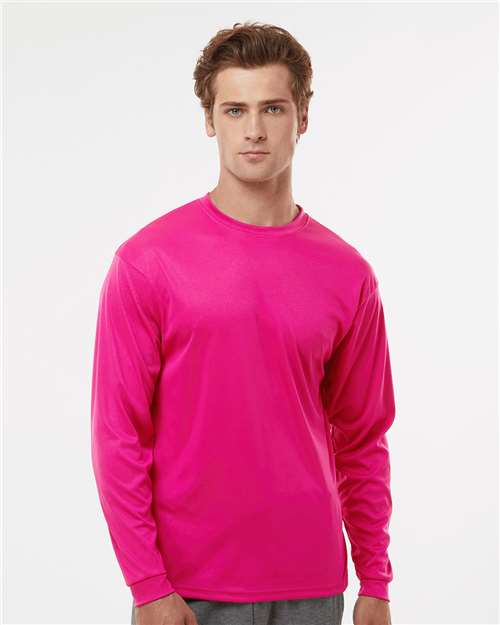 C2 Sport 5104 Unisex Performance Long Sleeve T-Shirt - Hot Pink - model front
