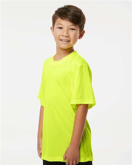 C2 Sport 5200 Youth Performance T-Shirt - Safety Yellow - model side