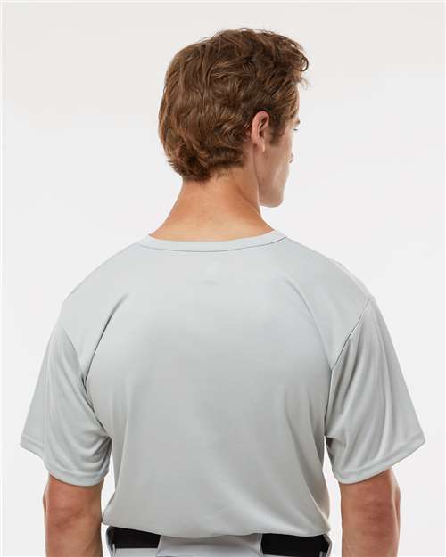 Alleson Athletic 7930 Men's B-Core Placket Jersey - Silver - model back