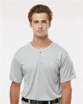 Alleson Athletic 7930 Men's B-Core Placket Jersey - Silver - model front