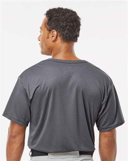 Alleson Athletic 7930 Men's B-Core Placket Jersey - Graphite - model back