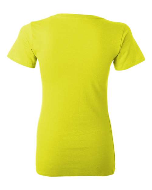 BELLA + CANVAS 6035 Women’s Jersey Deep V-Neck Tee - Neon Yellow - back