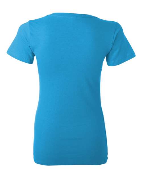 BELLA + CANVAS 6035 Women’s Jersey Deep V-Neck Tee - Neon Blue - back