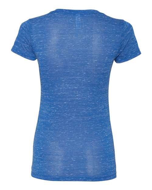 BELLA + CANVAS 6035 Women’s Jersey Deep V-Neck Tee - True Royal Marble - back