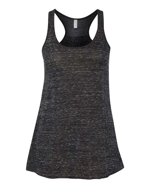 BELLA + CANVAS 8800 Women's Flowy Racerback Tank - Black Marble - front