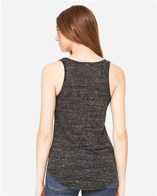 BELLA + CANVAS 8805 Women's Flowy V-Neck Tank - Black Marble - model back