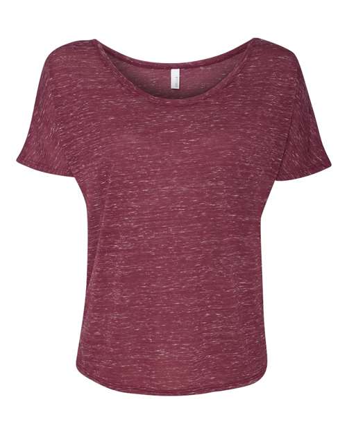 BELLA + CANVAS 8816 Women’s Slouchy Tee - Maroon Marble - front