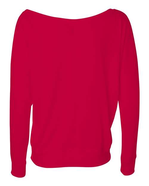 BELLA + CANVAS 8850 Women’s Flowy Off Shoulder Long Sleeve Tee - Red - back