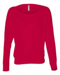 BELLA + CANVAS 8850 Women’s Flowy Off Shoulder Long Sleeve Tee - Red - front
