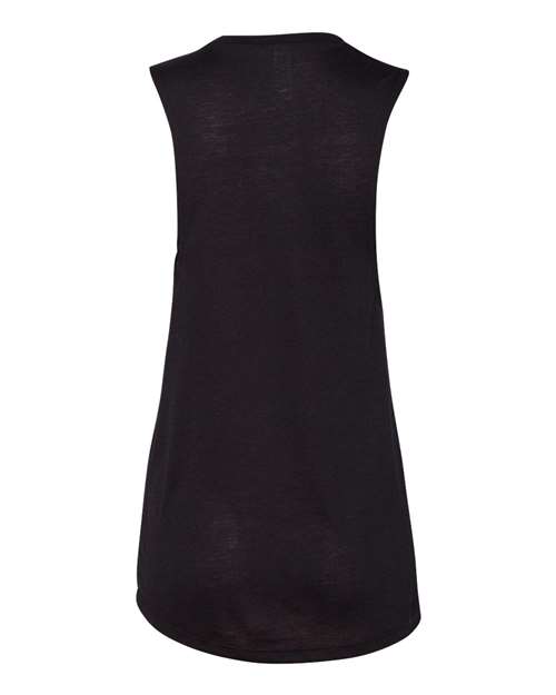 BELLA + CANVAS 8803 Women's Flowy Scoop Muscle Tank - Black - back