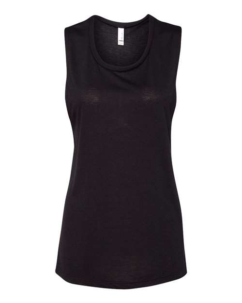 BELLA + CANVAS 8803 Women's Flowy Scoop Muscle Tank - Black - front