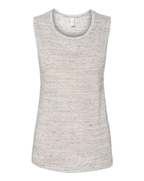 BELLA + CANVAS 8803 Women's Flowy Scoop Muscle Tank - White Marble - front