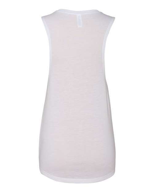 BELLA + CANVAS 8803 Women's Flowy Scoop Muscle Tank - White - back