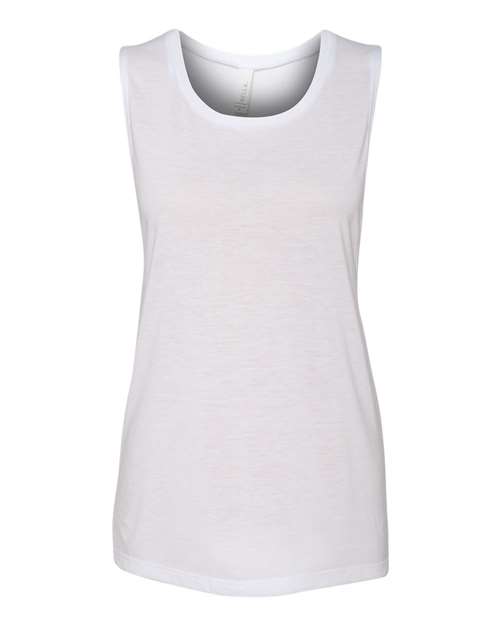 BELLA + CANVAS 8803 Women's Flowy Scoop Muscle Tank - White - front