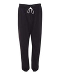 BELLA + CANVAS 3737 Unisex Sponge Fleece Long Scrunch Pants - Black - front