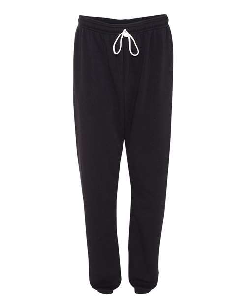 BELLA + CANVAS 3737 Unisex Sponge Fleece Long Scrunch Pants - Black - front