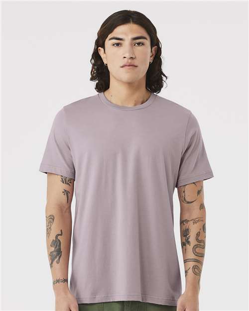 Bella+Canvas 3001 Unisex Jersey Short Sleeve Tee - Pink Gravel - model front