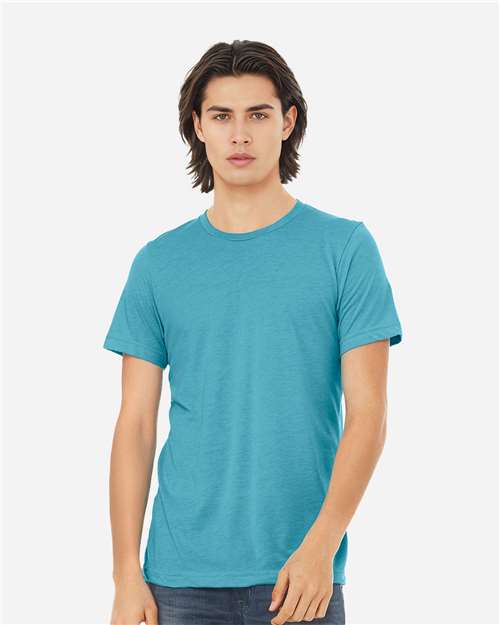 Bella+Canvas 3413 Unisex Triblend Short Sleeve Tee - Aqua Triblend - model front