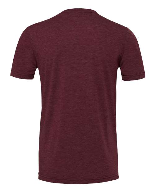 Bella+Canvas 3413 Unisex Triblend Short Sleeve Tee - Maroon Triblend - back