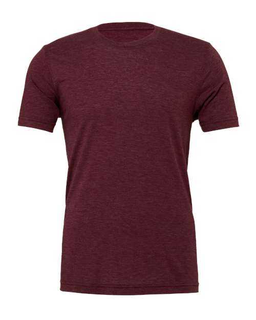 Bella+Canvas 3413 Unisex Triblend Short Sleeve Tee - Maroon Triblend - flat front