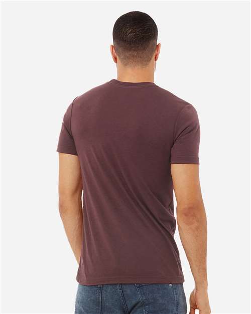 Bella+Canvas 3413 Unisex Triblend Short Sleeve Tee - Maroon Triblend - model back