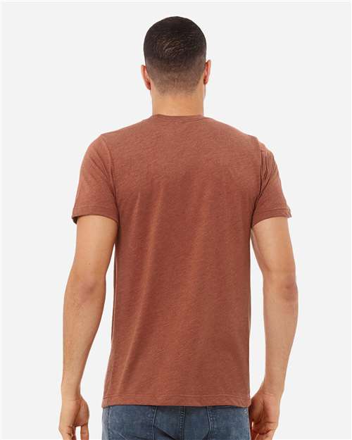 Bella+Canvas 3413 Unisex Triblend Short Sleeve Tee - Clay Triblend - model back