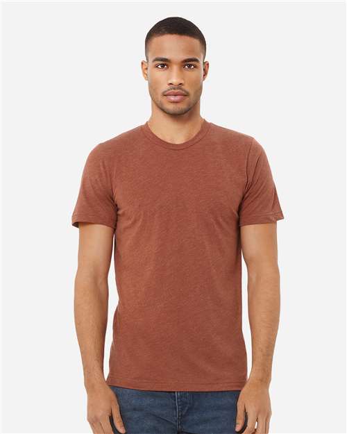 Bella+Canvas 3413 Unisex Triblend Short Sleeve Tee - Clay Triblend - model front