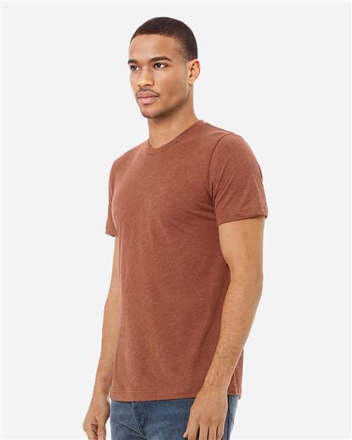 Bella+Canvas 3413 Unisex Triblend Short Sleeve Tee - Clay Triblend - model side