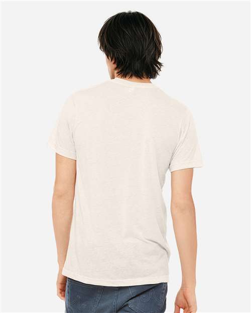 Bella+Canvas 3413 Unisex Triblend Short Sleeve Tee - Oatmeal Triblend - model back