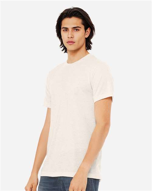 Bella+Canvas 3413 Unisex Triblend Short Sleeve Tee - Oatmeal Triblend - model side