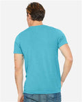 Bella + Canvas 3415 Triblend V-Neck Tee - Aqua Triblend - model back