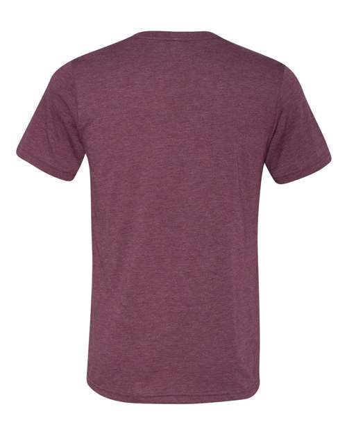 Bella + Canvas 3415 Triblend V-Neck Tee - Maroon Triblend - back