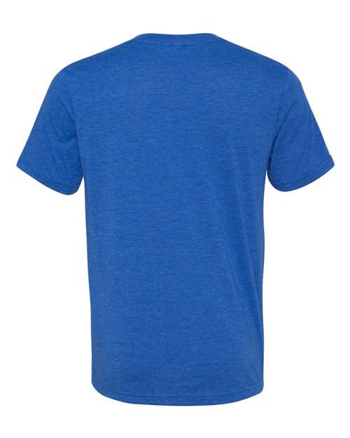 Bella + Canvas 3415 Triblend V-Neck Tee - True Royal Triblend - back