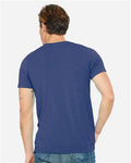 Bella + Canvas 3415 Triblend V-Neck Tee - True Royal Triblend - model back