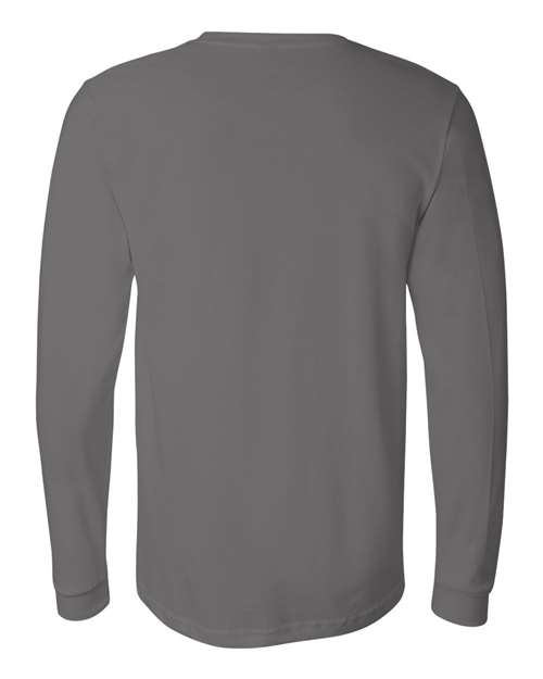Bella+Canvas 3501 Unisex Jersey Long Sleeve Tee - Asphalt - back