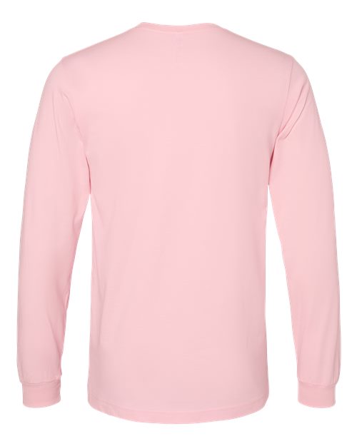 Bella+Canvas 3501 Unisex Jersey Long Sleeve Tee - Pink - back