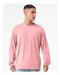 Bella+Canvas 3501 Unisex Jersey Long Sleeve Tee - Pink - model front