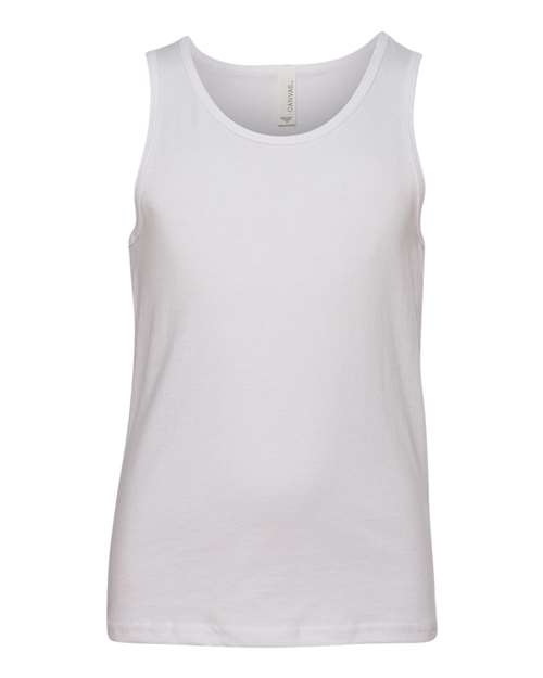 BELLA + CANVAS 3480Y Youth Jersey Tank - White - front