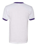 Augusta Sportswear 710 Unisex 50/50 Ringer T-Shirt - White/ Purple - back