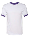Augusta Sportswear 710 Unisex 50/50 Ringer T-Shirt - White/ Purple - front