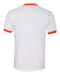 Augusta Sportswear 710 Unisex 50/50 Ringer T-Shirt - White/ Orange - back