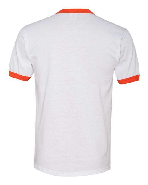 Augusta Sportswear 710 Unisex 50/50 Ringer T-Shirt - White/ Orange - back