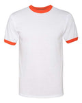 Augusta Sportswear 710 Unisex 50/50 Ringer T-Shirt - White/ Orange - front
